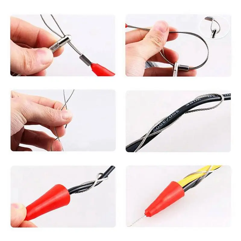 plastic+steel Electrical Threader Lead Tool 25M Cable Wire Guide Three-Strand Wall Threader Cable Stringer with Two Tighteners