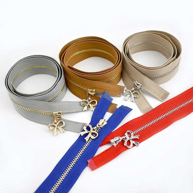 

5Pcs 15-70cm Sewing Metal Zipper Closures for Bag Clothing Decor Zippers Long Down Jacket Replace Zip Repair Kit DIY Accessories