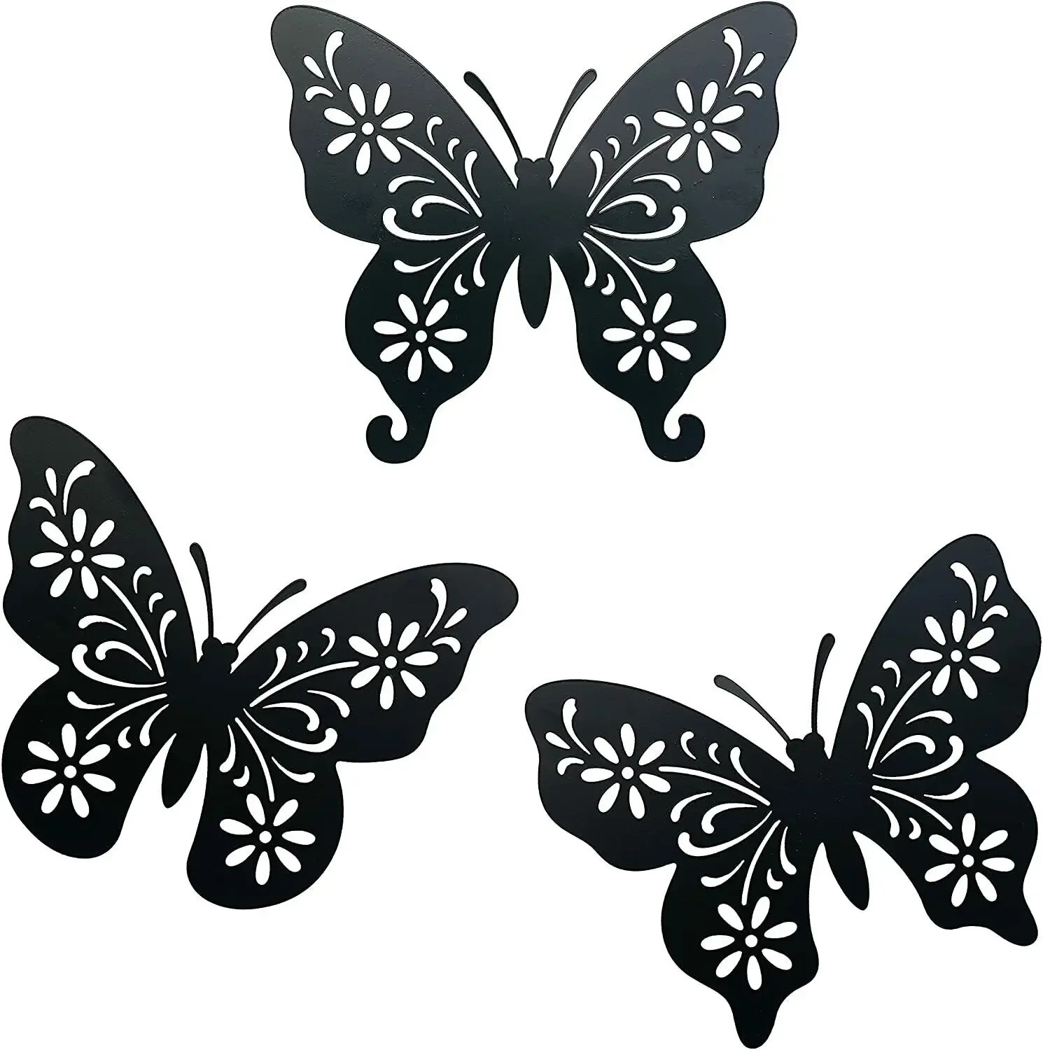 

New Metal Hummingbird Wall Art Decor, Set of 3 Black Concise Decoration Hanging Living Room/Home Decoration