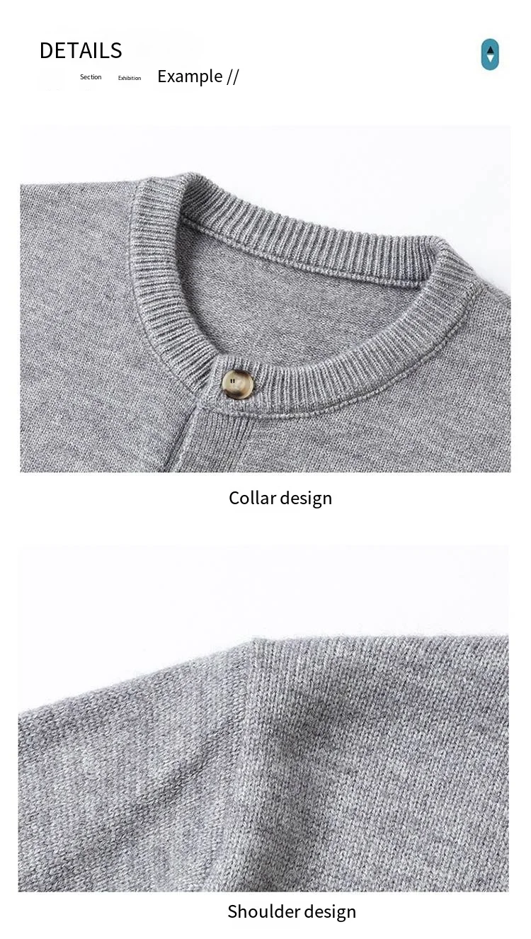 Trendiger Herrenpullover im koreanischen Stil, neues Modell mit langen Ärmeln, einreihiger Knopfleiste, bestickte Strickware, hält warm, bequem, Herrenbekleidung. – Detail 8