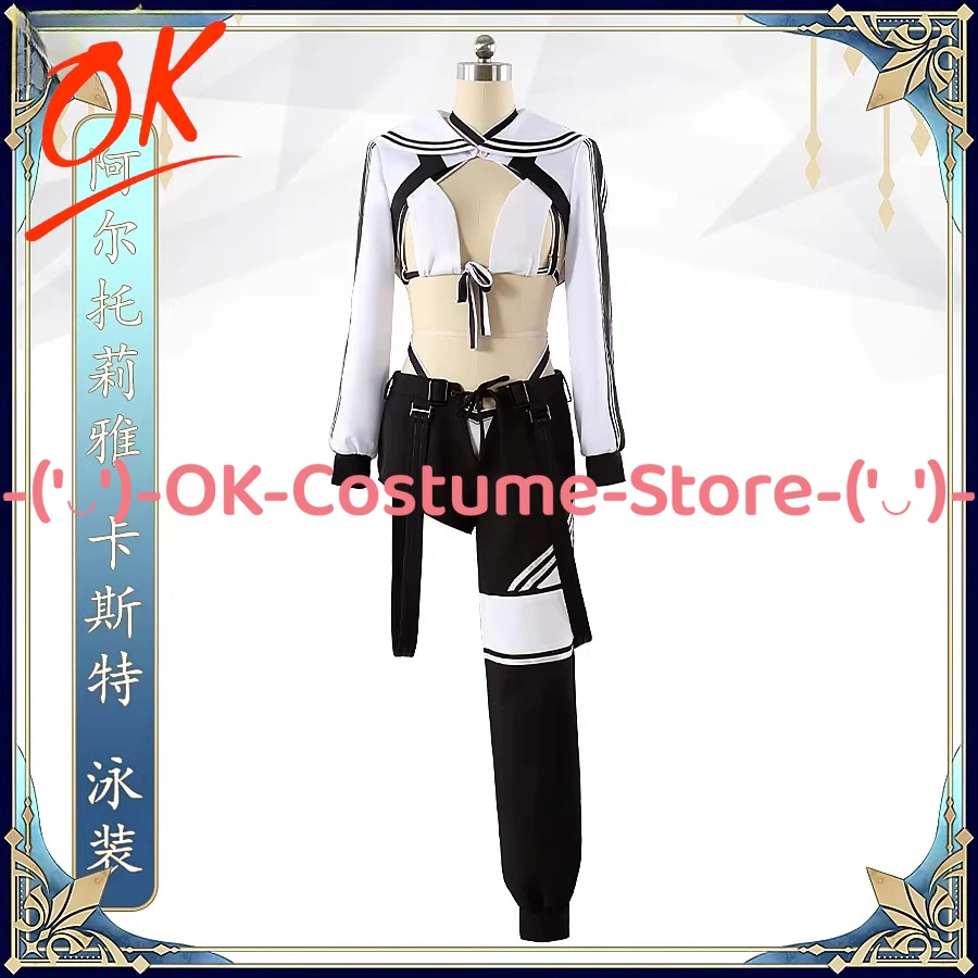 [Customized Size] Fate Grand Order Altria Caster Cosplay Costume Berserker Swimsuit First Game Character Outfit Party Uniform