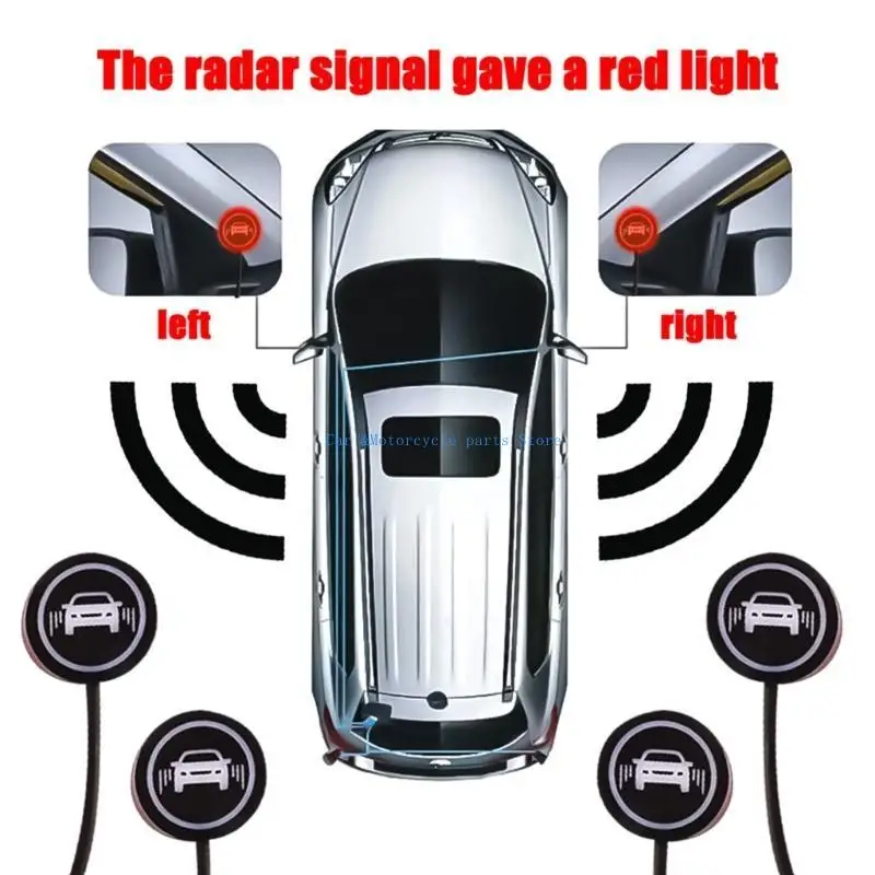 Y9UC BSD عدسة ضوء وقوف السيارات الاستشعار إنذار الرادارات سيارة مراقبة البقع العمياء ضوء التنبيه