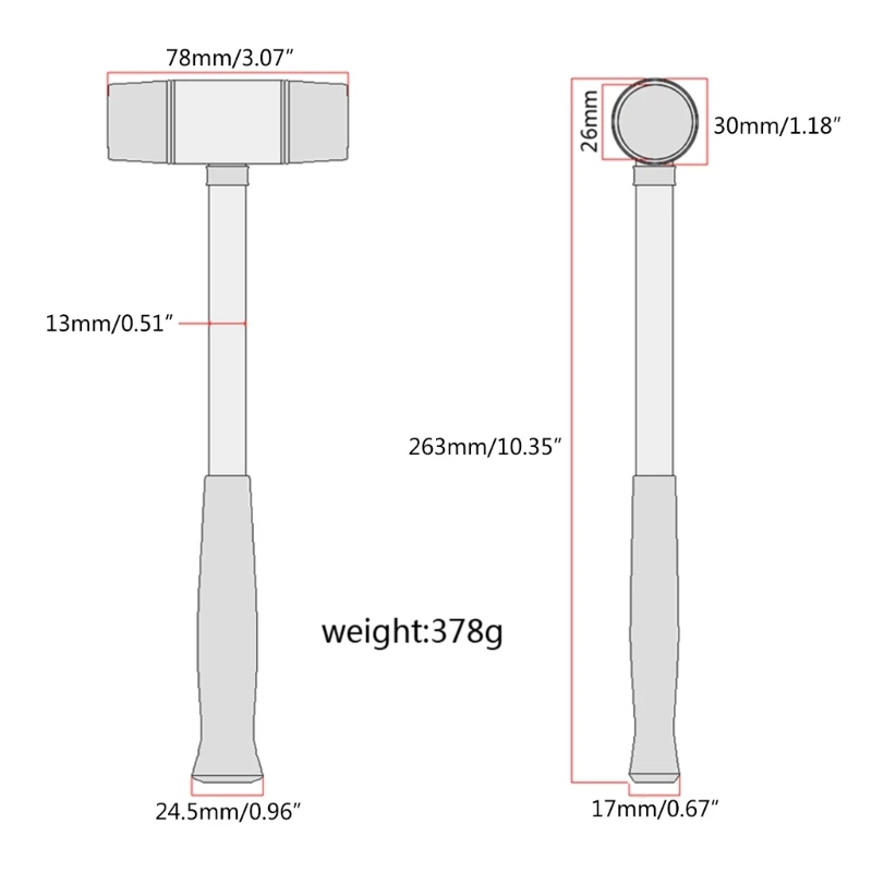 Guitar Fret Hammer Guitar Luthier Tools Fretting Hammer with Double Head for Electric Acoustic Bass Guitar and Ukulele