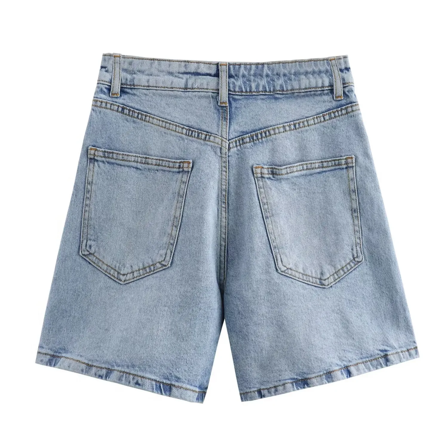 Dames 2024 Nieuwe Casual Mode Joker Losse Comfortabele Versie Van Hoge Taille Denim Shorts Retro Rits Shorts Broek.