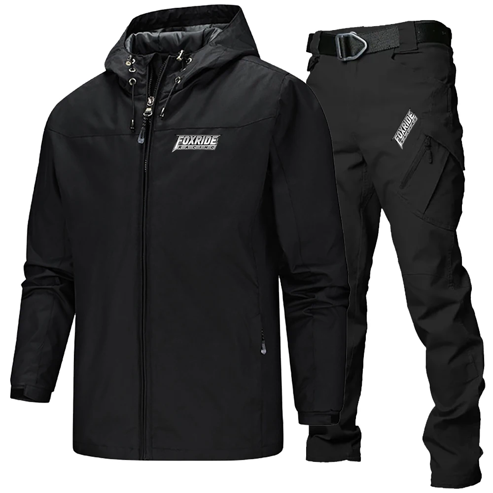 

FOXRIDE RACING Complete Black Cycling Outfit Men Rainproof Bicycle Clothing Enduro Bike Trouser Waterproof MTB Windbreaker 2025