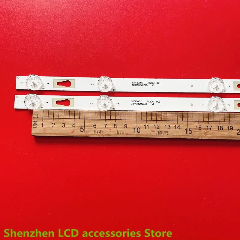 New  LED backlight strip  for 32D1200LG 7X2 Light bar 32HR332M07A5 V14C-LB320T-HRAC  56.5CM  3V 7LED 100%NEW 