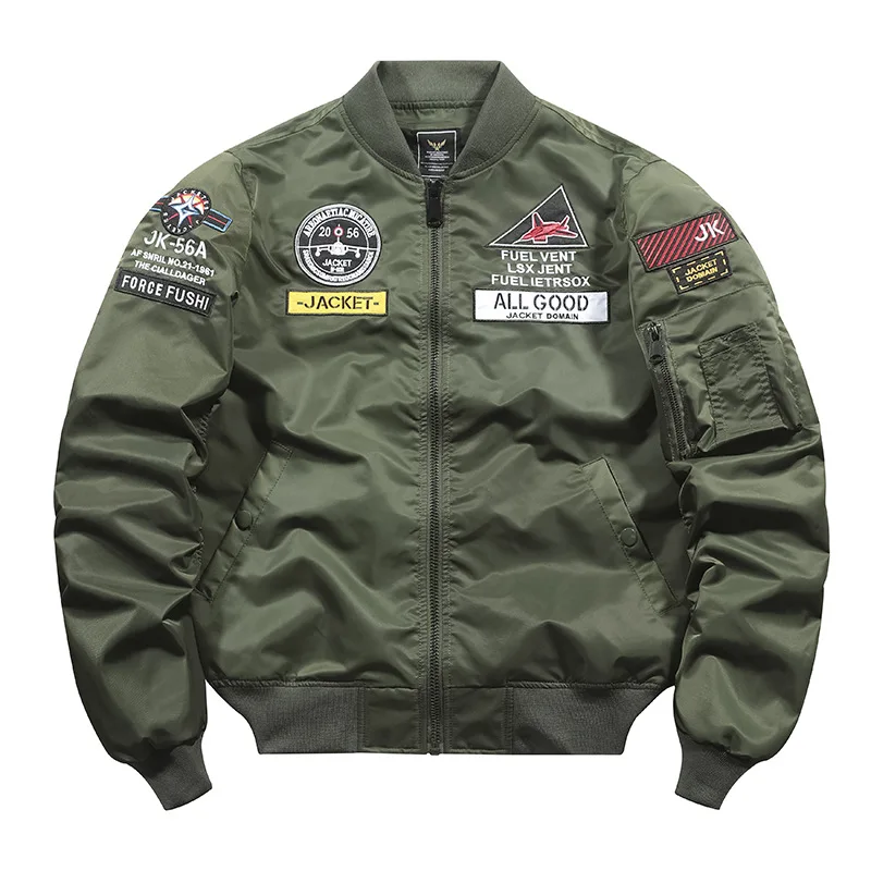 Chaqueta de aviador MA1 para hombre, modelo nuevo Primavera/Verano 2016, estilo industrial con bordados, talla asiática.