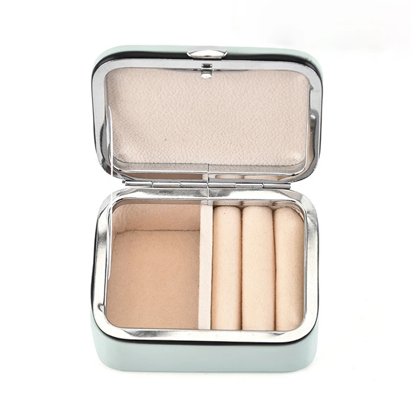 

Small Jewelry Storage Case Portable Mini Square Travel Jewelry Box Women Rings Necklace Earrings Organizers Wedding Gifts Cover