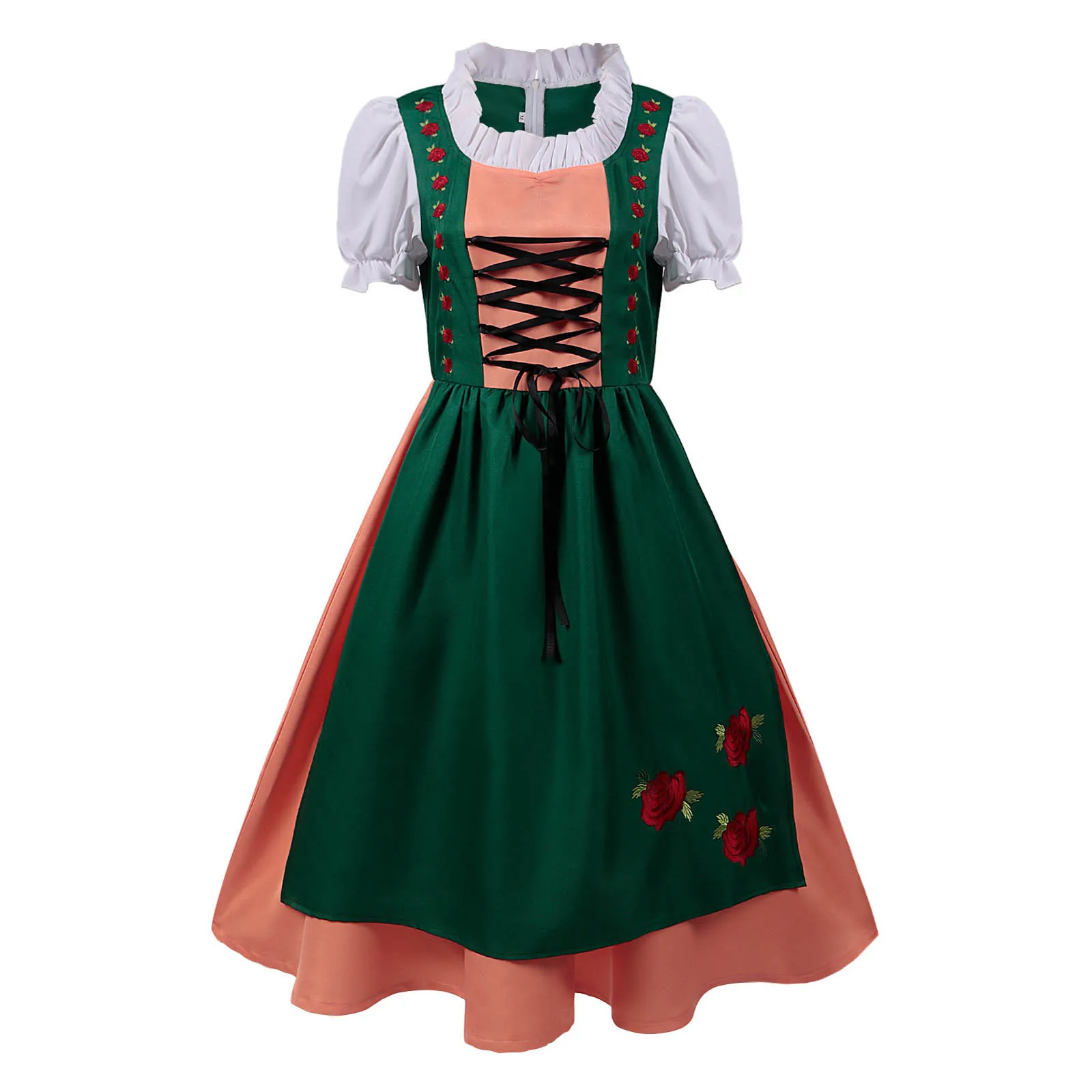 

Традиционный немецкий пивной костюм для женщин, баварский Октоберфест, горничная, дирндл, платье для женщин, для Хэллоуина, искусственная Одежда для взрослых