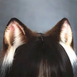 New Custom Simulation Short Hair Cat Ear Hair Hoop Earring Halloween Gift Cosplay Props Headdress Wig Accessories