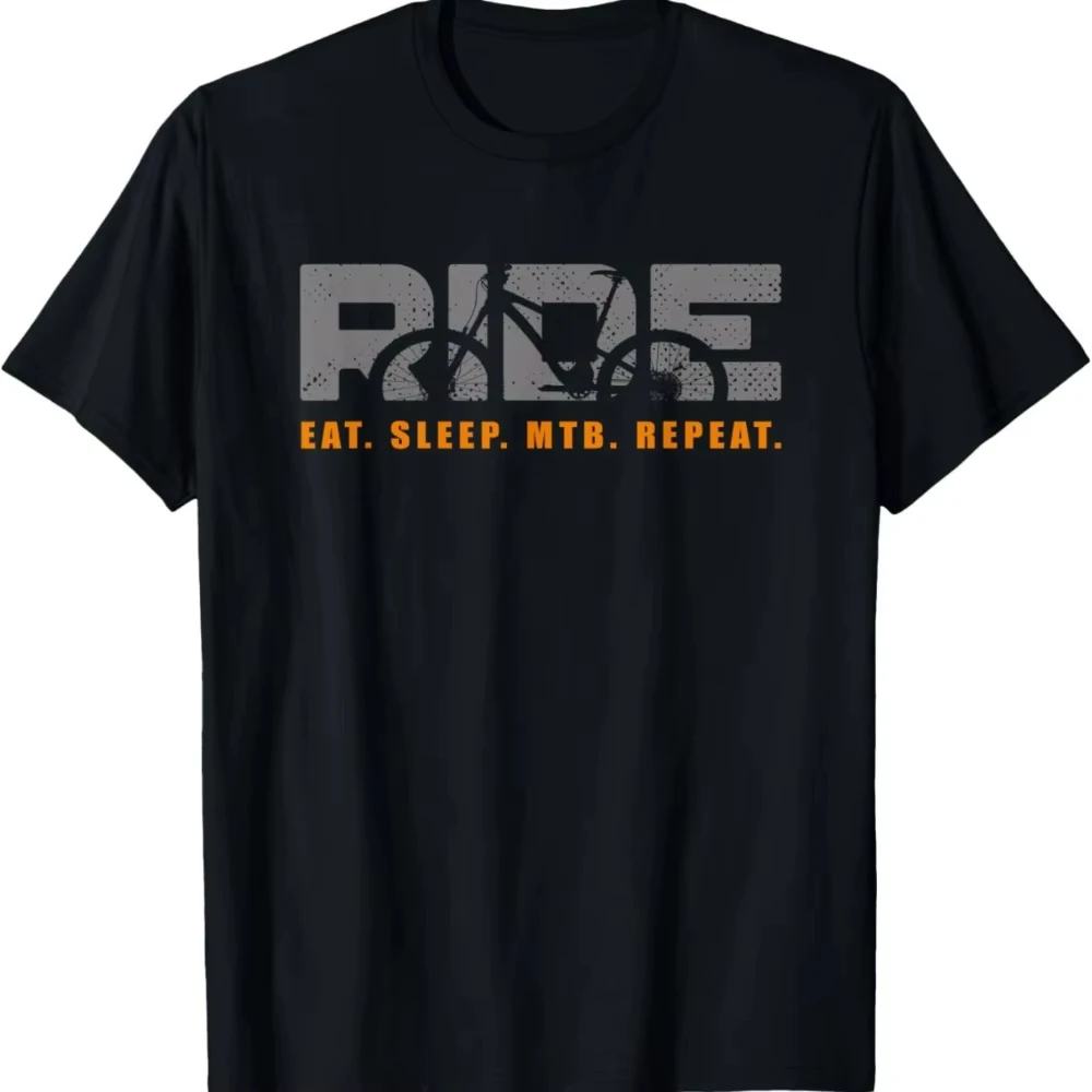 Motocross RIDE Eat Sleep MTB Repeat Printed T-shirt Men Women Cotton Loose Casual Short Sleeve Tshirt Men's T-shirt Men's Tops