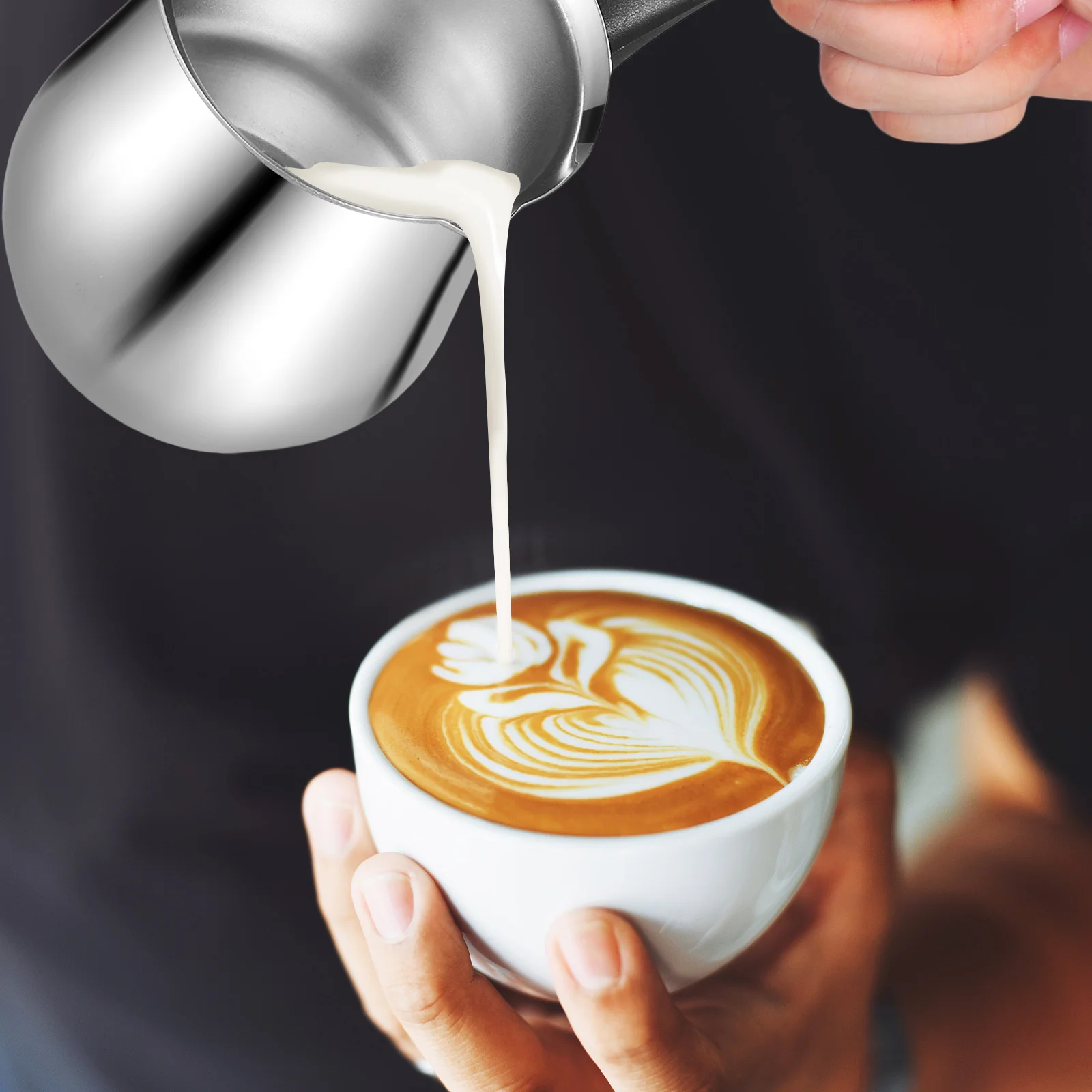 

360Ml Turkish Coffee Pot Stainless Steel Stove Frothing Jug for Camping Home Use Coffee Maker Pot Small Sauce Pan