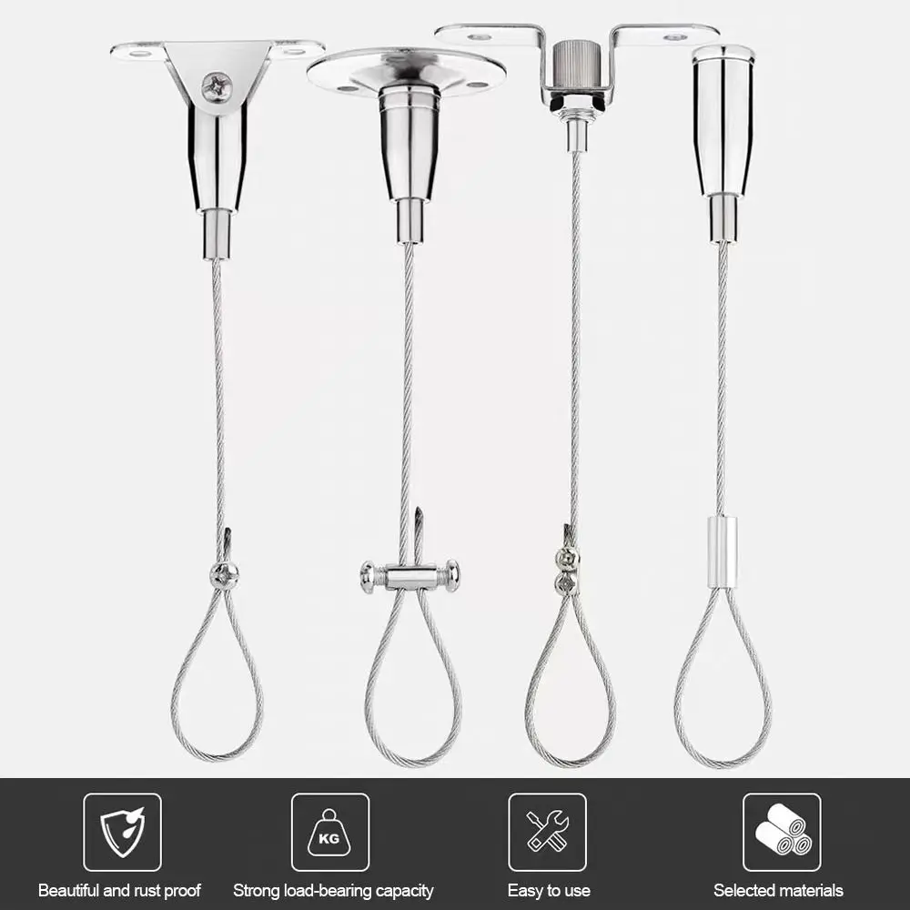 حبل سلكي جديد من الفولاذ المقاوم للصدأ قابل للتعديل مع سلك تعليق للإضاءة قابل للسحب #3