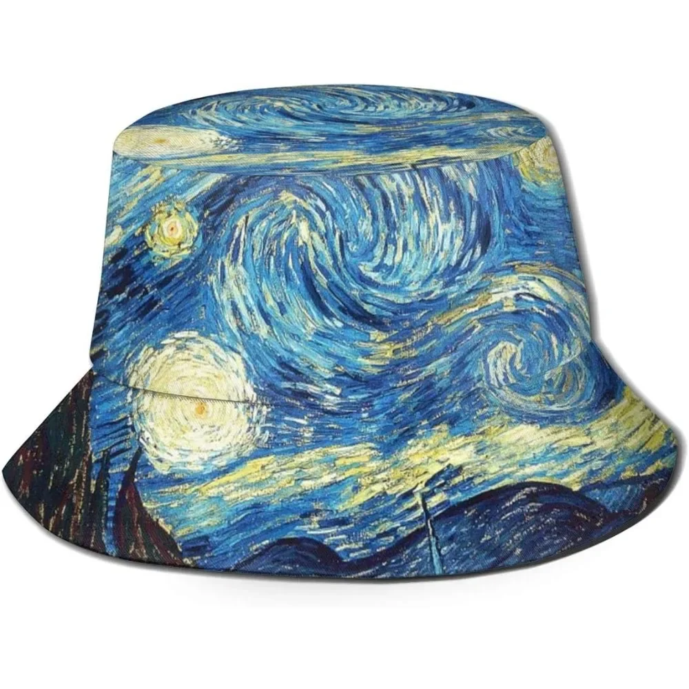 Starry Night Fisherman Cap Hip Hop Gorras Summer Unisex Printing Bucket Hat Outdoor Gardening Beach Camping Hiking Fishing Caps