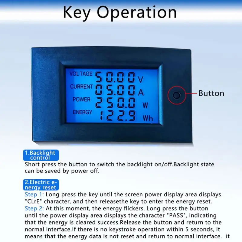 High Accuracy Voltmeter Ammeter Wattmeter Power Energy Meter kwh Watt Amp