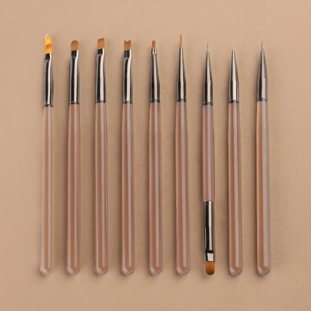 Professional Nail Brush Salon Nail Brush 9pcs Nail Art Brush Set Professional Manicure Painting Tools Multi-purpose Gel for Diy