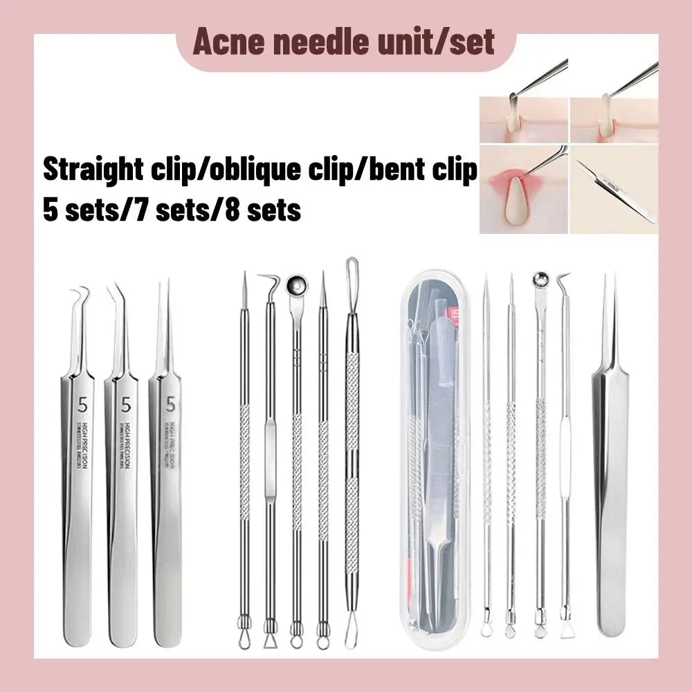 Blackhead Remover Acne Tool Needles Stainless Steel Black Spot Blemish Pimple Removal Needle Tweezers Acne Needle Skin Care Kit