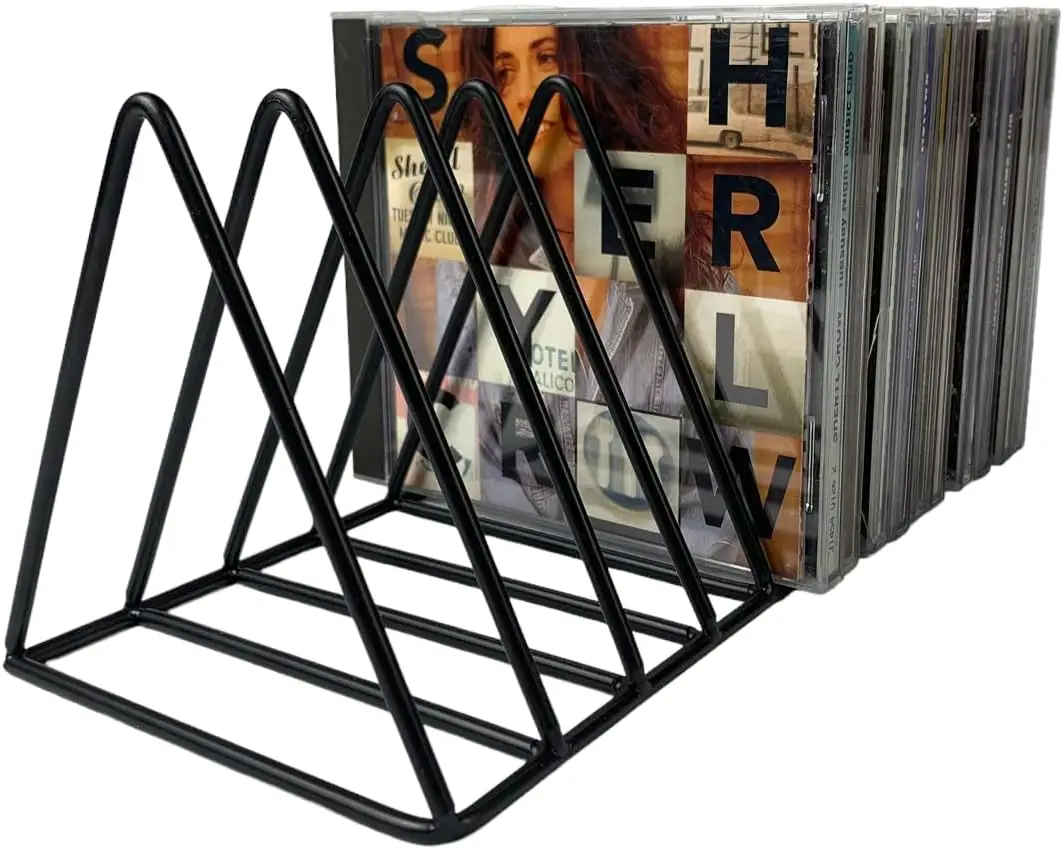 

CD Storage Rack Organizer Stand - Compact Disc Holder Display Shelf for CDs, DVDs and Video Games, Holds 18 Jewel C