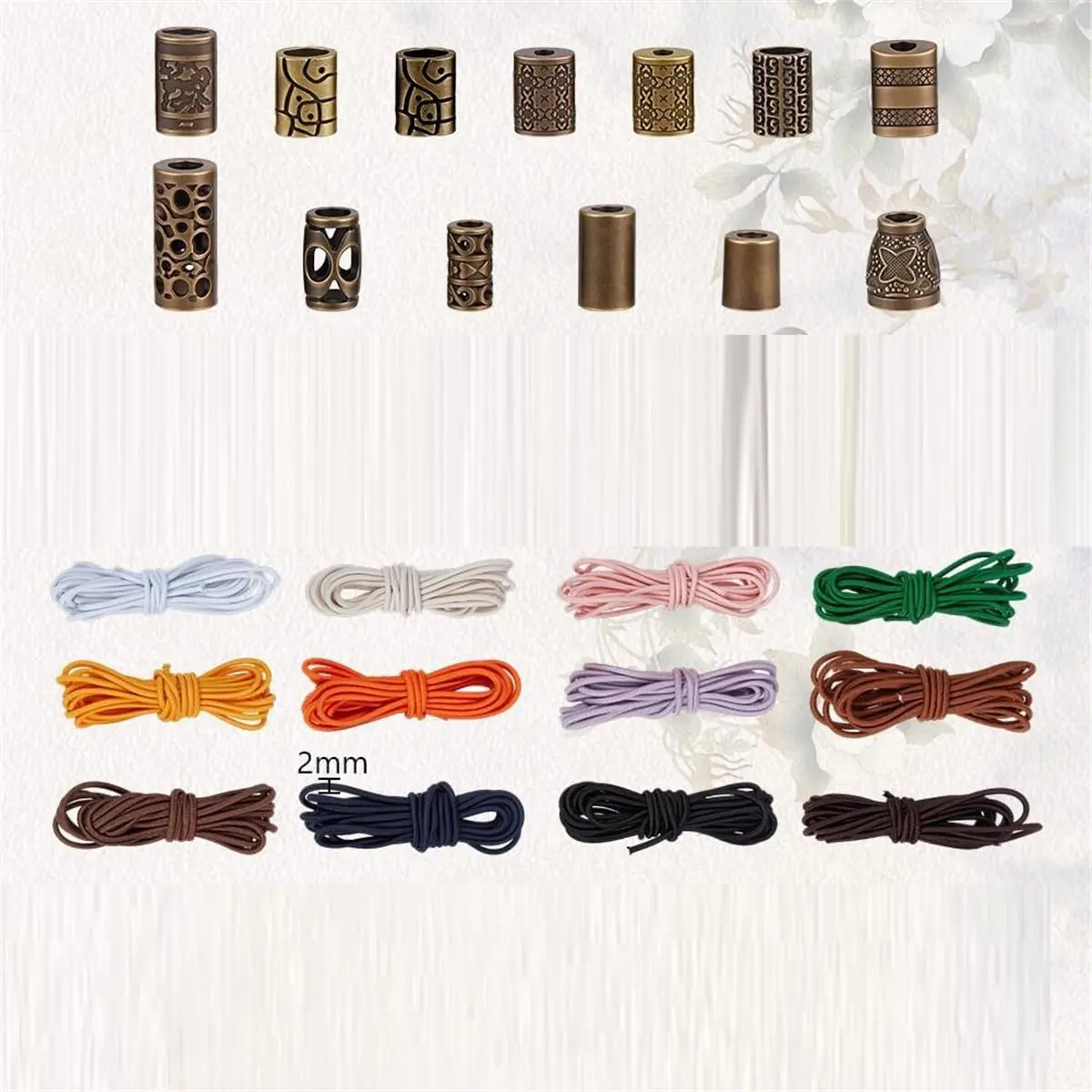 Travel Notebook Elastic Bands with 30Pcs Decorative Toggles Polyester Elastic Stretch Cord Traveler'S Note Repair Kit