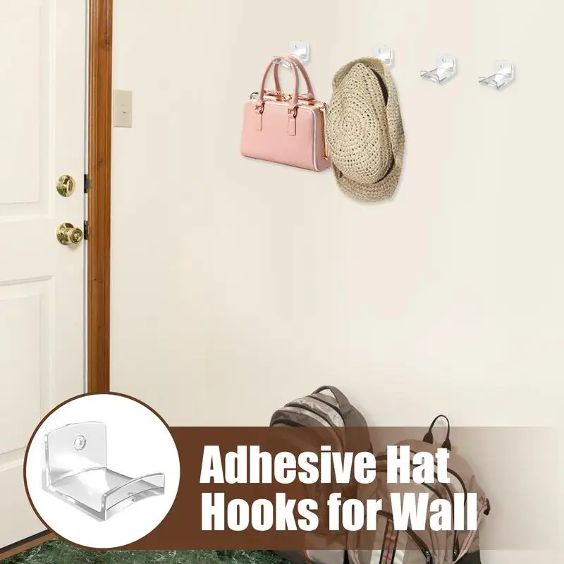 

Hat Hooks For Wall Hat Hanger For Closet Space-Saving No-Drilling Hooks For Workplace Bedroom Closet Kitchen Bathroom Laundry