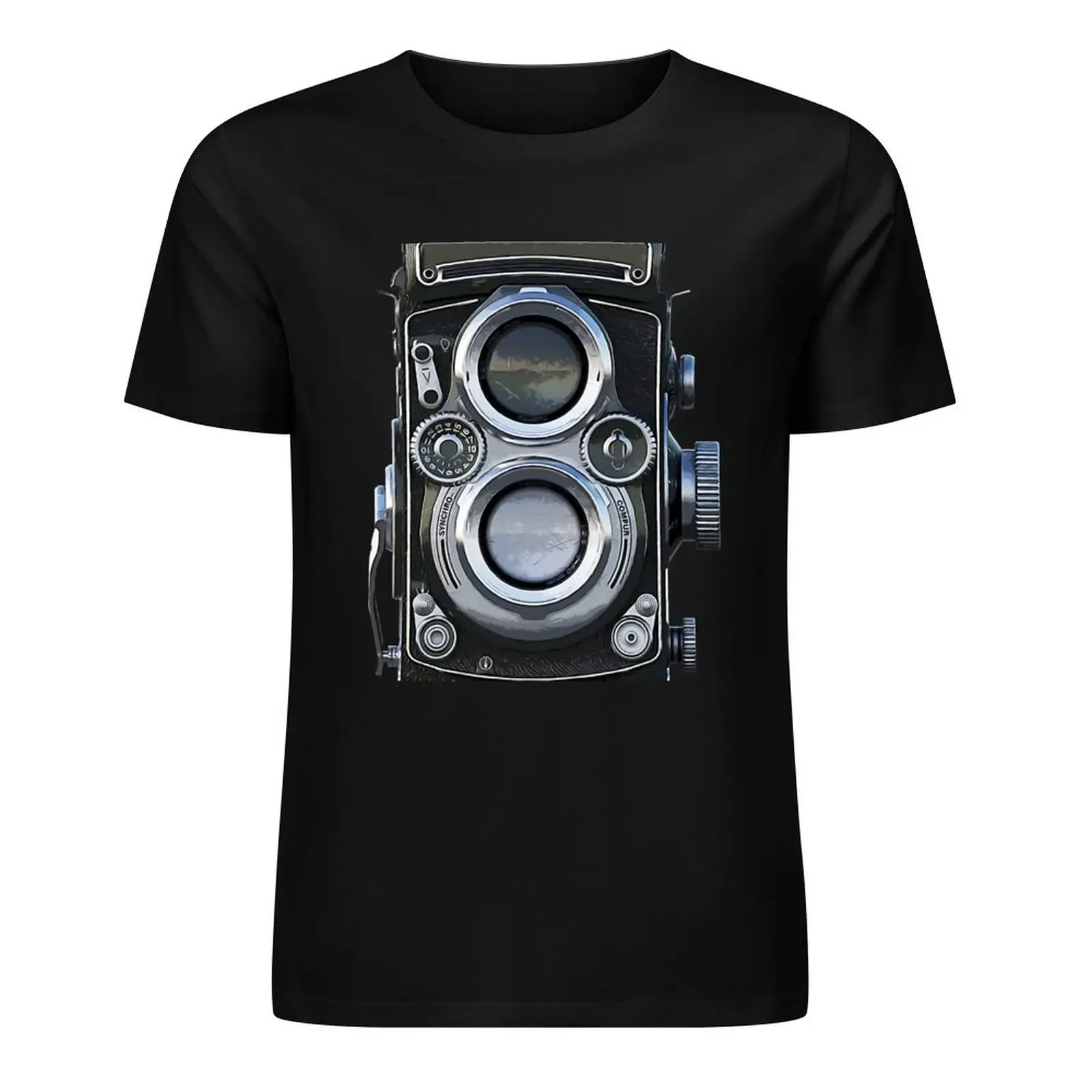 Retro Camera twin lens lomography T-Shirt graphic t shirts graphic t shirt vintage Short sleeve tee men