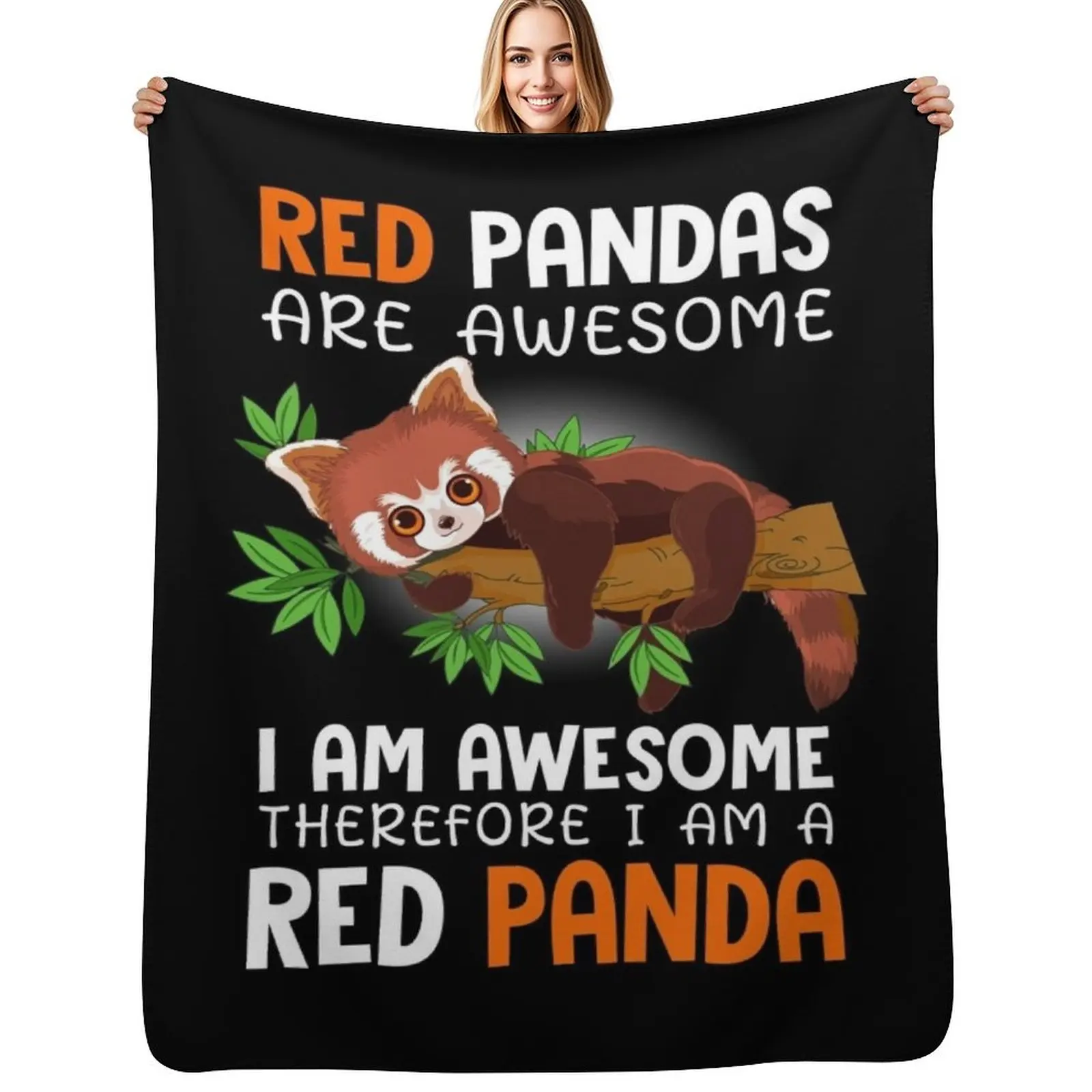 Red Pandas are Awesome I Am Awesome Therefore I am a Red Panda Throw Blanket Portable Lightweight Blanket for Travel Camping