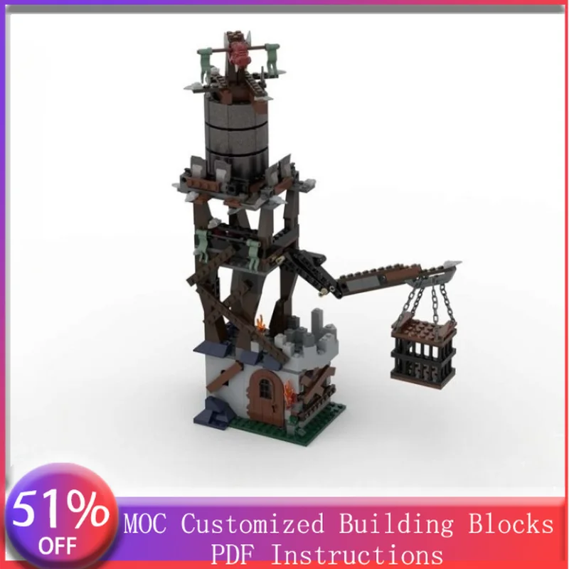 

265 деталей Модульный конструктор Оркский пост MOC, настраиваемый, технологичный, креативный дизайн, DIY, праздничный подарок