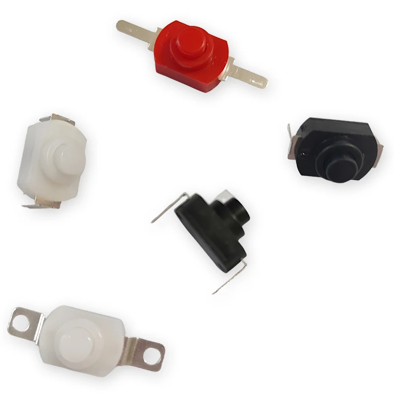 10PCS 1208YD 12x8mm DC 30V 1A Selbst Locking (Halten Typ) Mini Power-Taste Schalter Rot/Weiß/Schwarz ON-OFF Für Elektrische Taschenlampe – Detail 3