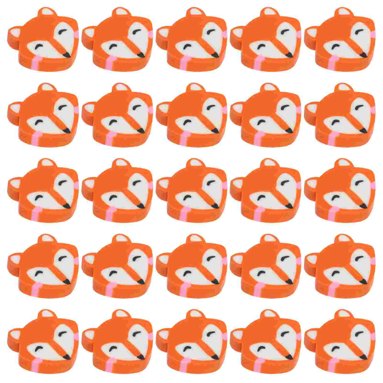 

50 Pcs Liners Little Fox Eraser Cute Erasers for Kids Animal Shaving Orange Cartoon Student