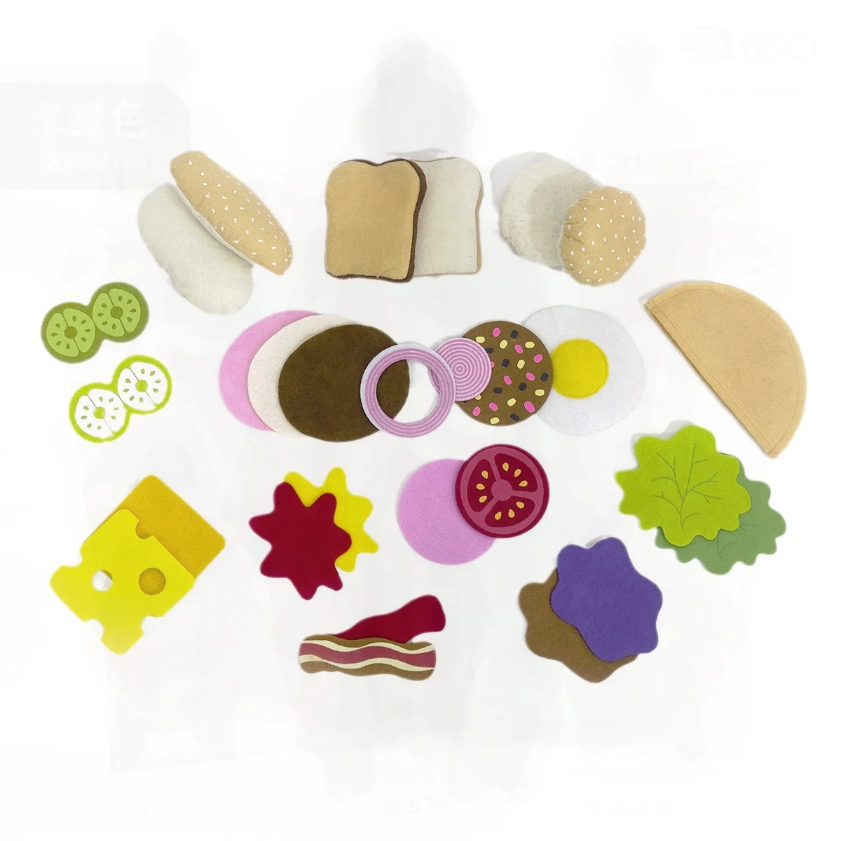 Juego de sándwich de hamburguesa de tela de fieltro DIY, 28 piezas, casa de juegos de cocina de simulación, juguetes para bebés de 0 a 3 años