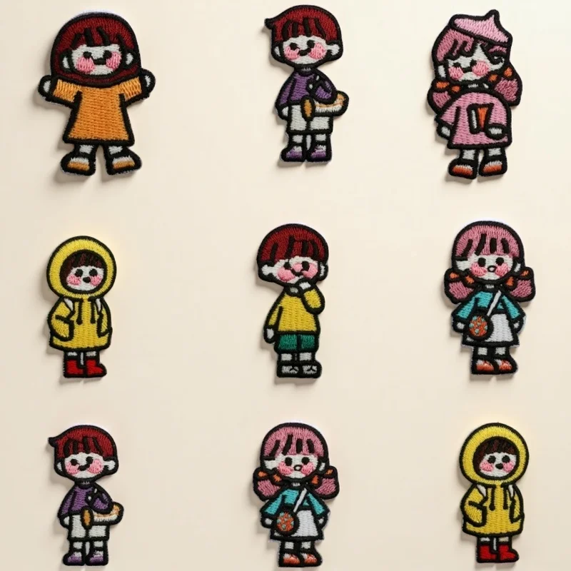 

Handmade Embroidery Cute Little Girl Patch Sticker DIY Dress Up Accessories Boy Embroidery Chapter Boy