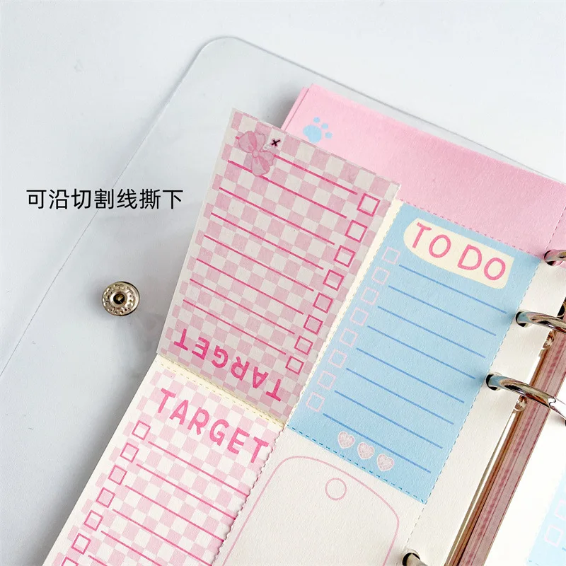 45Sheet Kawaii  A6 Loose Leaf Notebook Refill Spiral Binder Index Paper Inner Pages Daily Planner Line Grid Blank Agenda