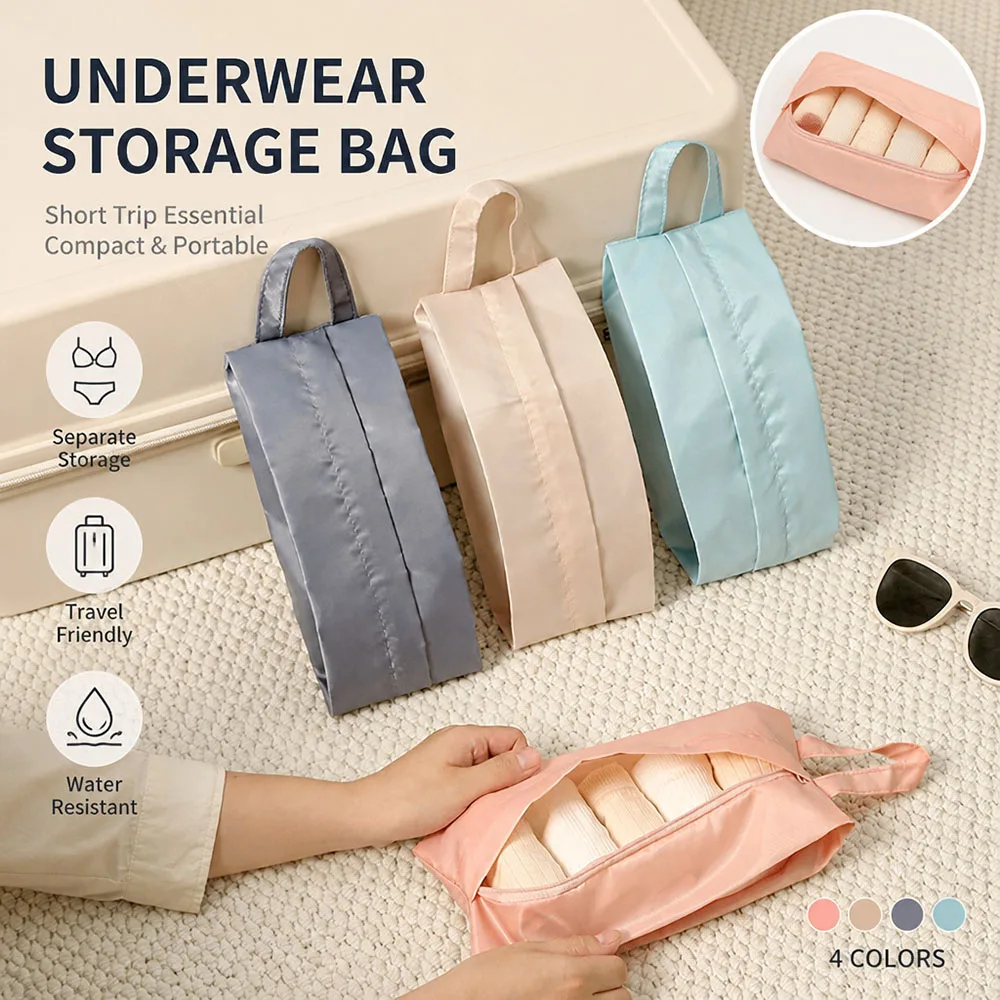 Portable Travel Underwear Storage Bag Underwear Socks Sorting and Packaging Baghand-held Clothes and Miscellaneous Storage Bag