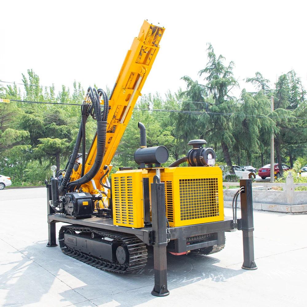 Heavy Duty Crawler Mounted Borehole Drill Rig 400m 500m 600m with DTH Hammer for Mining and Water