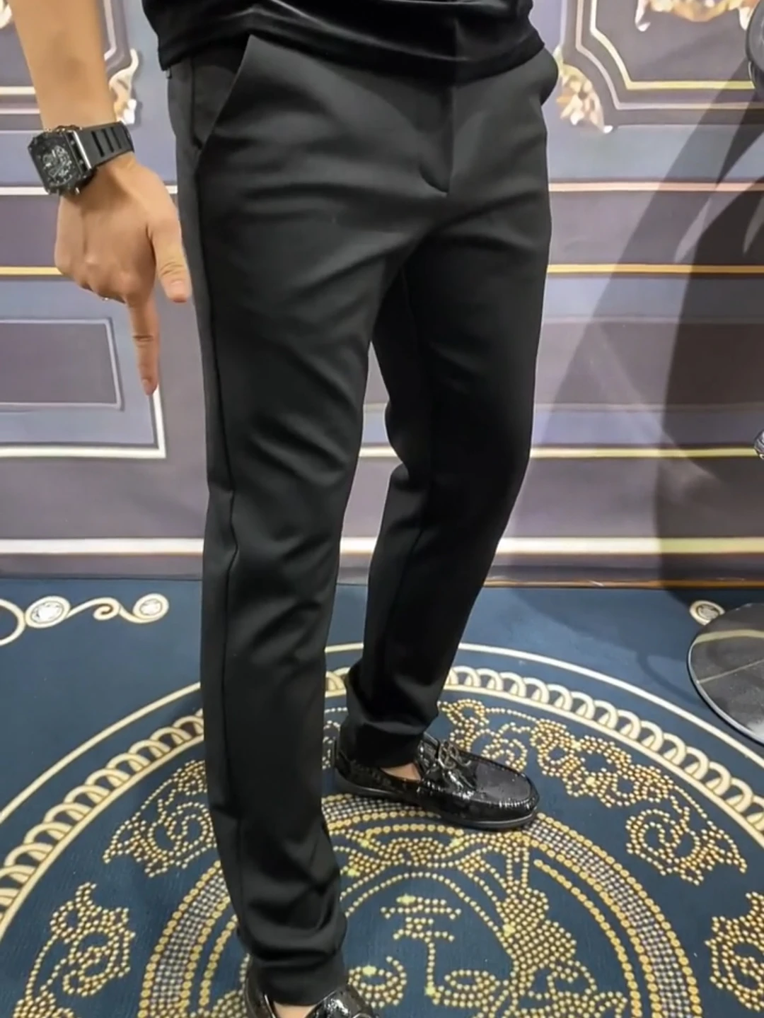 

Busin Casual Men's Straight Leg Pants Spring Summer Faion Pure Color Long Trousers Trendy Youth Wear Antibacterial