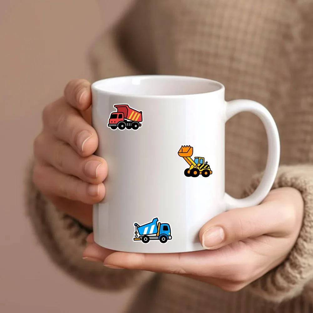 55PCS Cartoon Engineering Vehicle Decoration Mechanical Hand Water Cup Hand Journal DIY Mobile Phone Shell Sticker