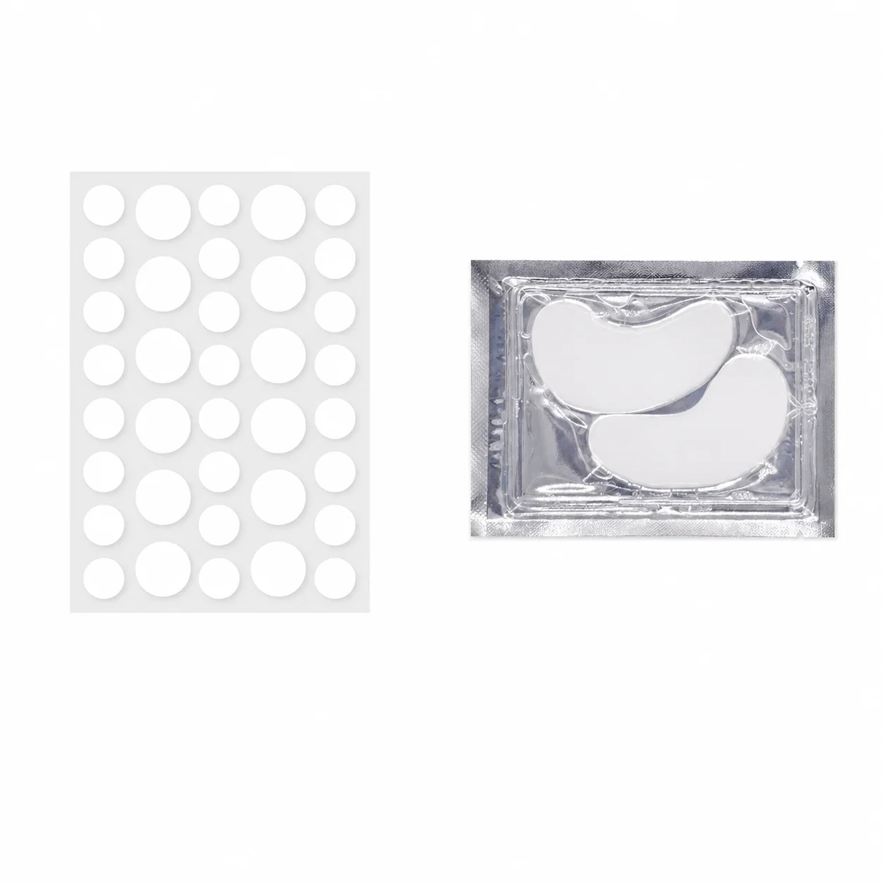 36pcs+1pair/180pcs+2pairs White round pimple patches + under-eye patches, daily use, face stickers, concealing and decoration.