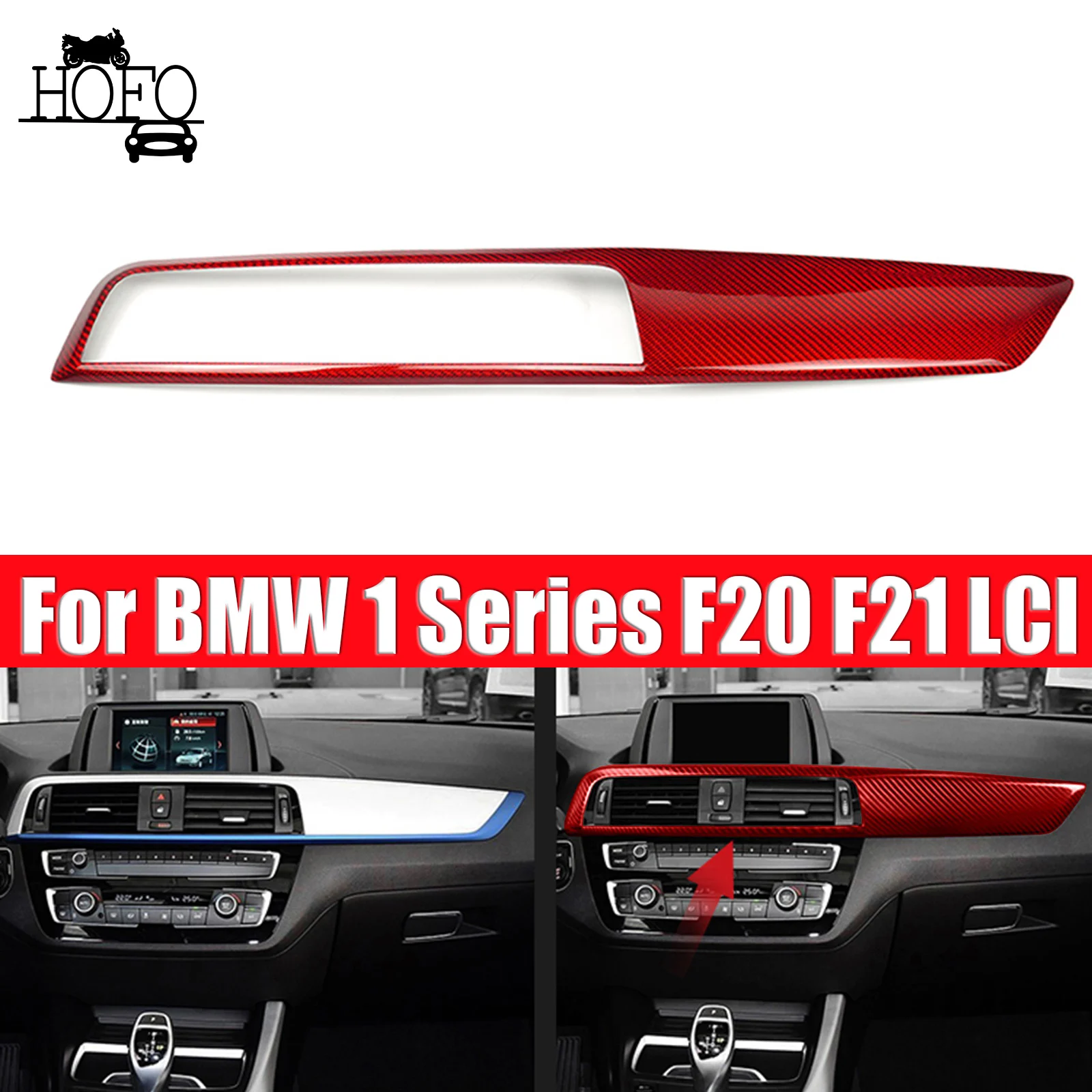 

For BMW 1 Series F20 F21 LCI 2016-2018 Dashboard Panel Cover Trim Real Carbon Fiber