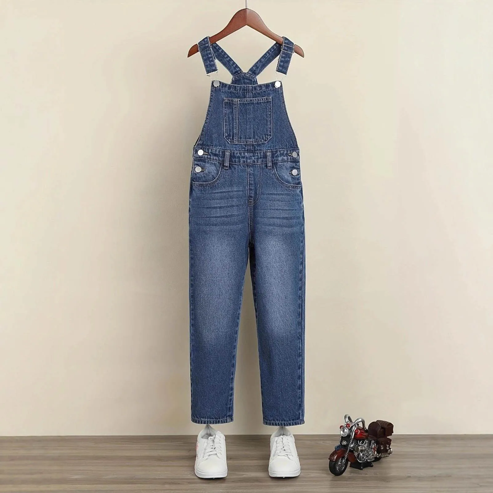 

Kids Softball Leggings Teenage Girls Simple And Fashionable Denim Overalls Casual Versatile Jumpsuit Cute Pants for Juniors