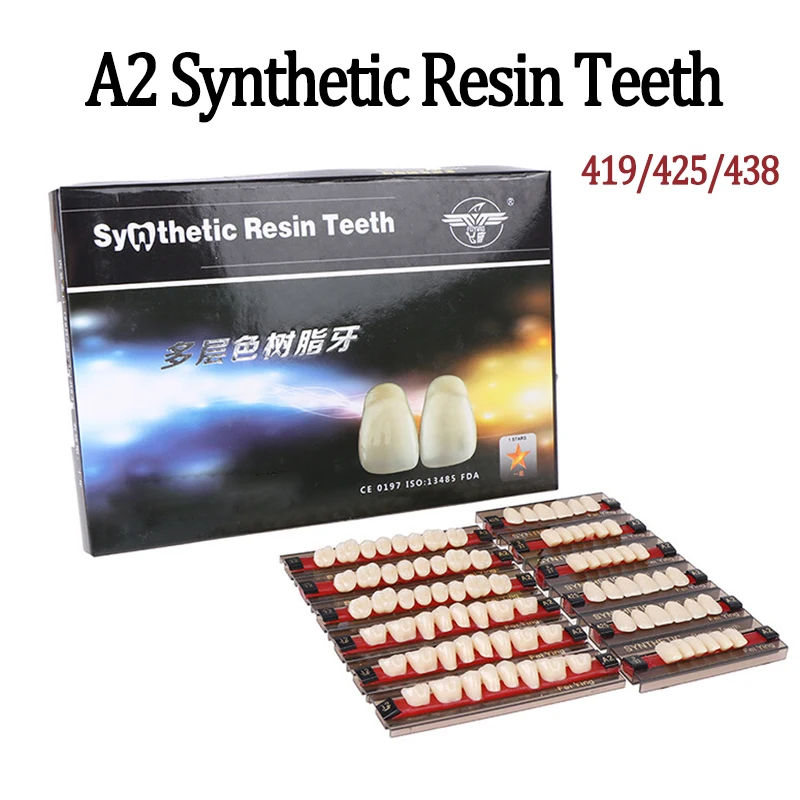 

84Pcs A2 Synthetic Resin Teeth Resin Denture False Teeth Enhanced Denture Comfort and Maintenance