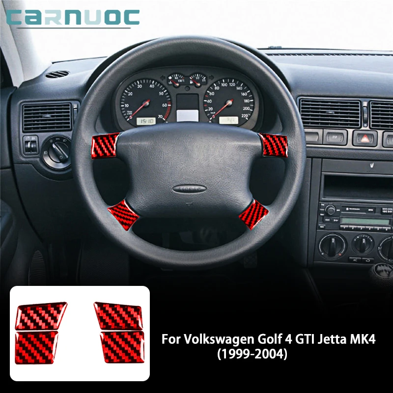 

Carbon Fiber Steering Wheel Stickers Cover For Volkswagen Golf 4 GTI Jetta MK4 1999-2004 Car Interior Decorative Accessories