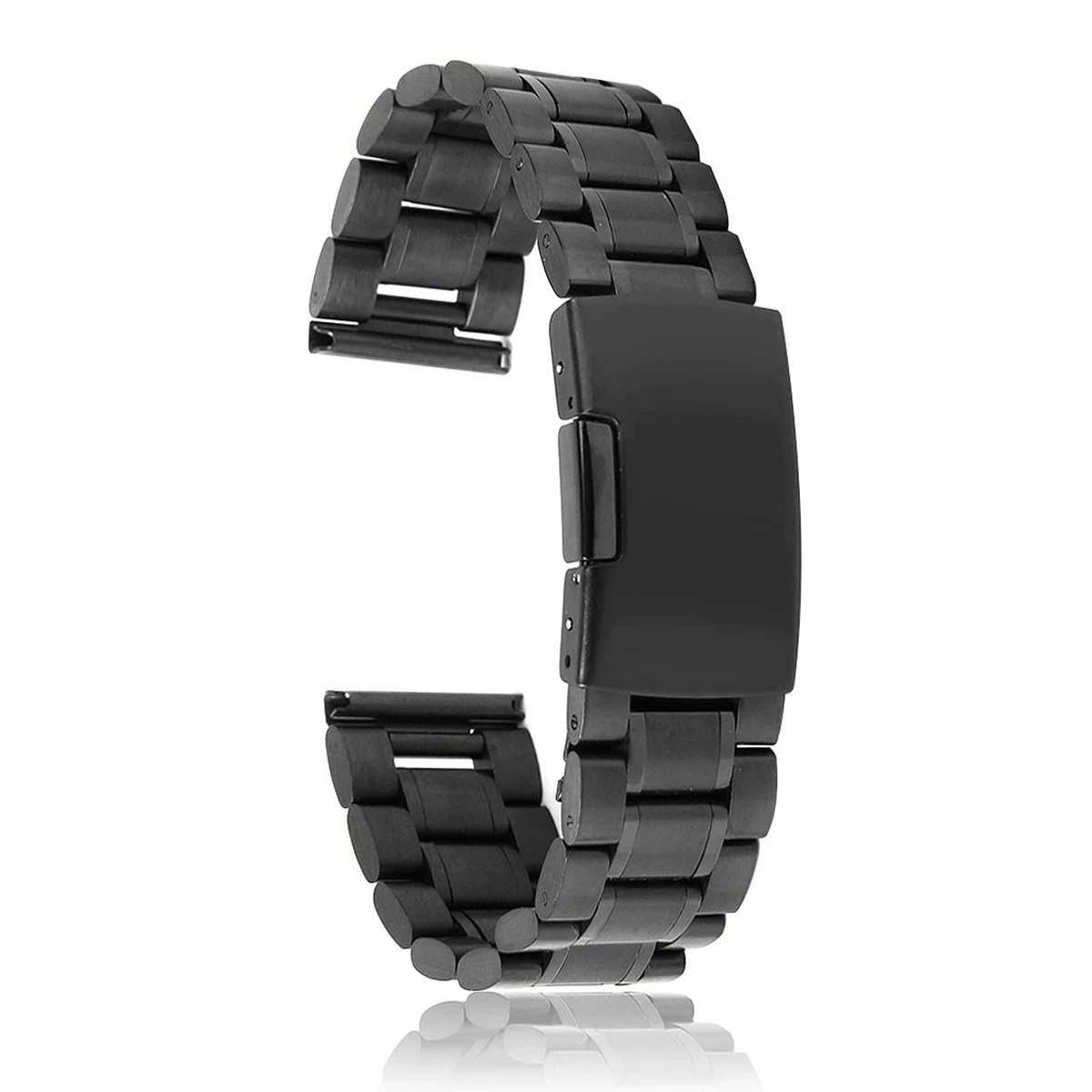

18 Mm Stainless Steel Strap Straight End Watch Band 20mm Solid Links Replacement