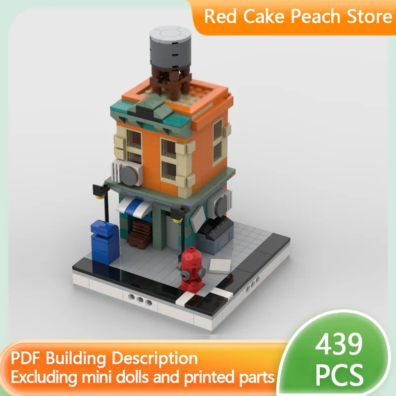 

City Street View Model MOC Building Bricks Mini Building With Shop Modular Technology Children Holiday Gifts Assemble Toys Suit