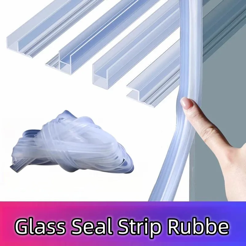 

Silicone glass door sealing strips H/F/U Shape Bath Shower Weather Strips Draft Stopper office balcony Door Window sealing tape