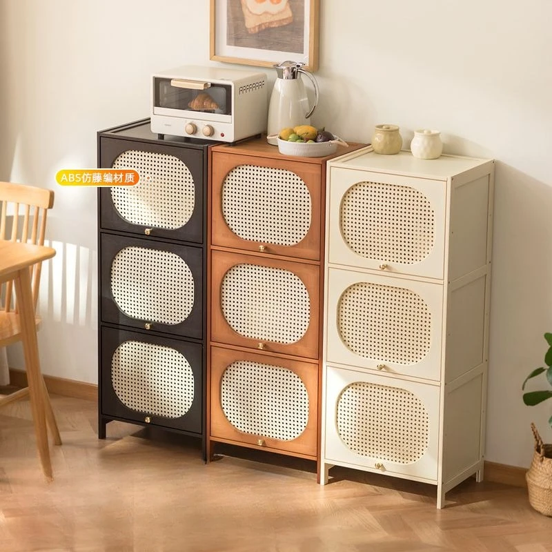 Kitchen side cabinet, retro living room locker, floor-to-ceiling wall integration
