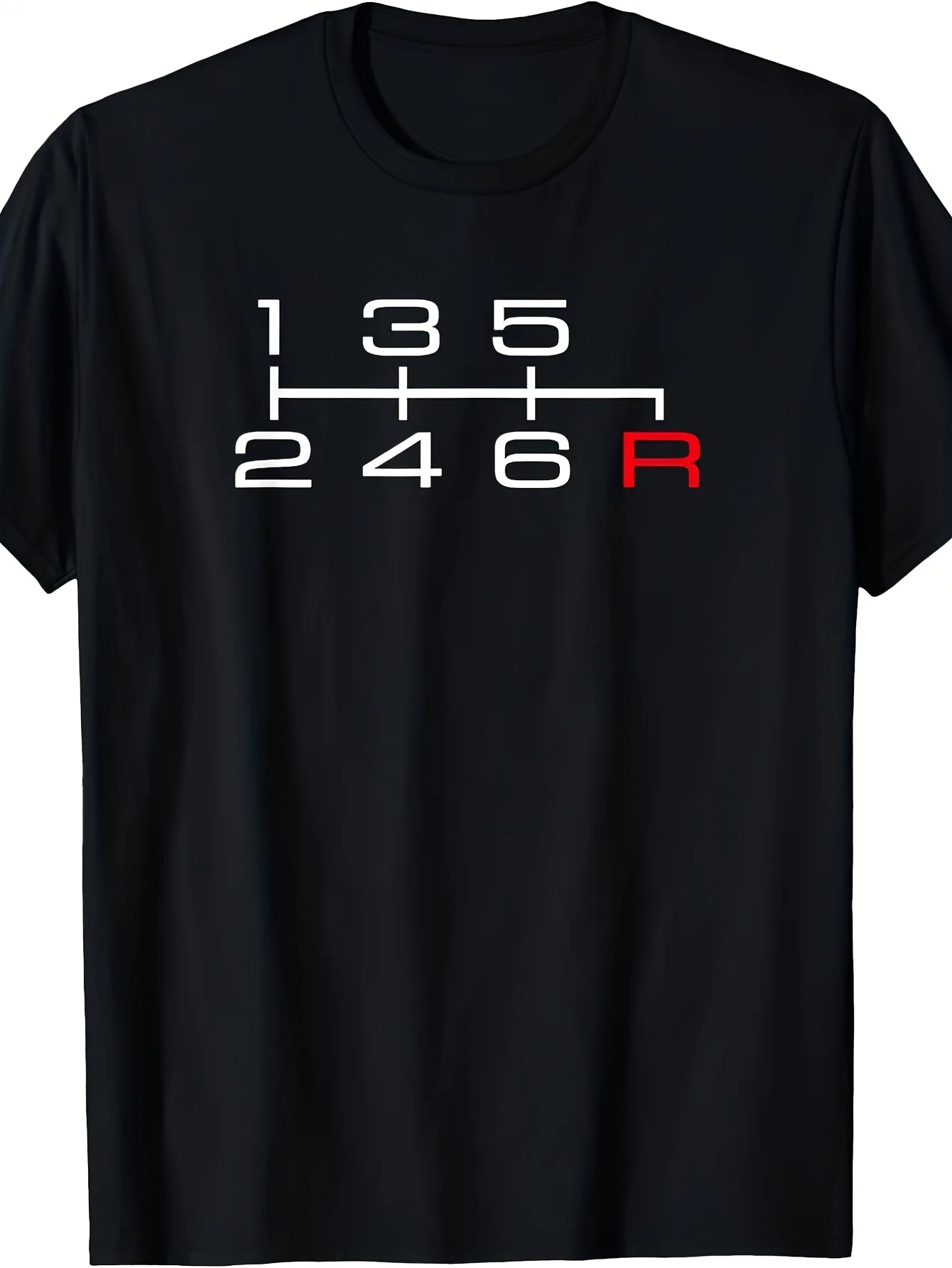 Unisex 6‑Speed Manual Gear Shift Pattern Car Gear‑Knob Printed T‑Shirt