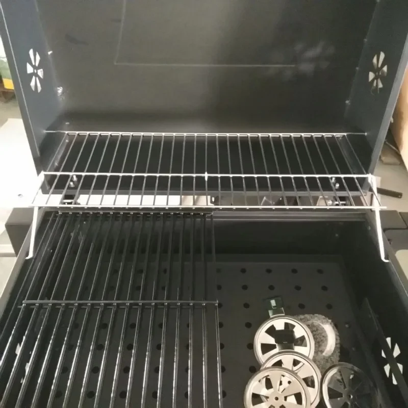 大きな四角いオーブン,ホイール付きグリル,バーベキューストーブ,スモークストーブ,屋外パティオ,ホット,7-8