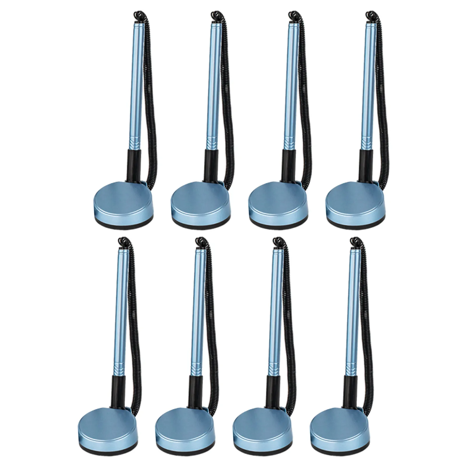 

8Pcs Elegant Black Counter Pen Adhesive Base Ballpoint for Business Reception Bank Office Guest Signing Formal