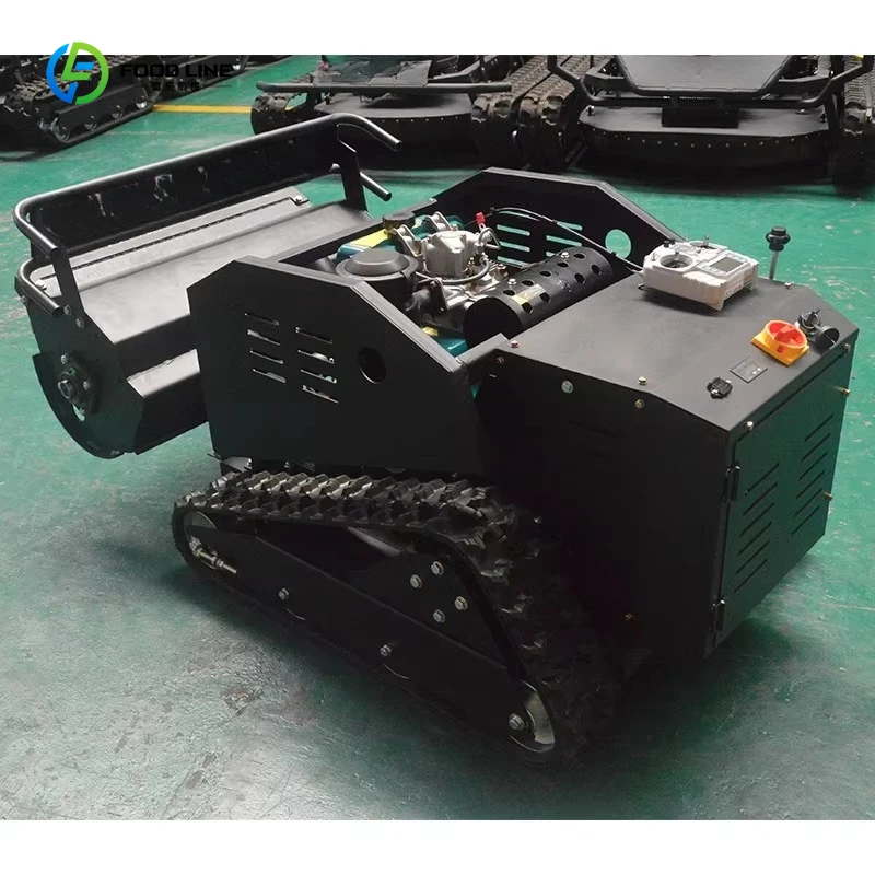 Customized New Remote Control 4-Stroke Cordless Flail Diesel Power Crawler Lawn Mower for Agriculture Slope Work