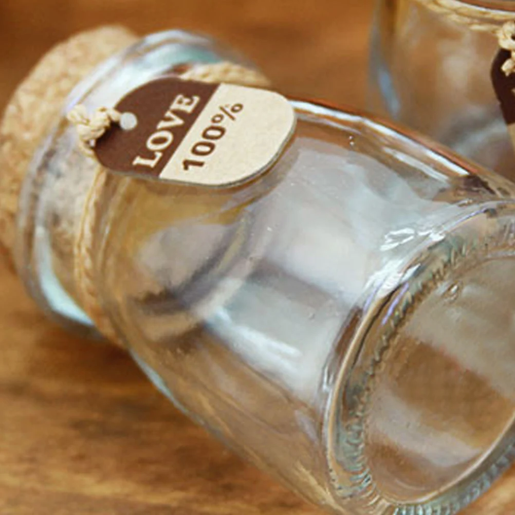 

10 Pcs Container Savings Bottle Jars for Crafts Mini with Cork Lids Wooden DIY Wishing